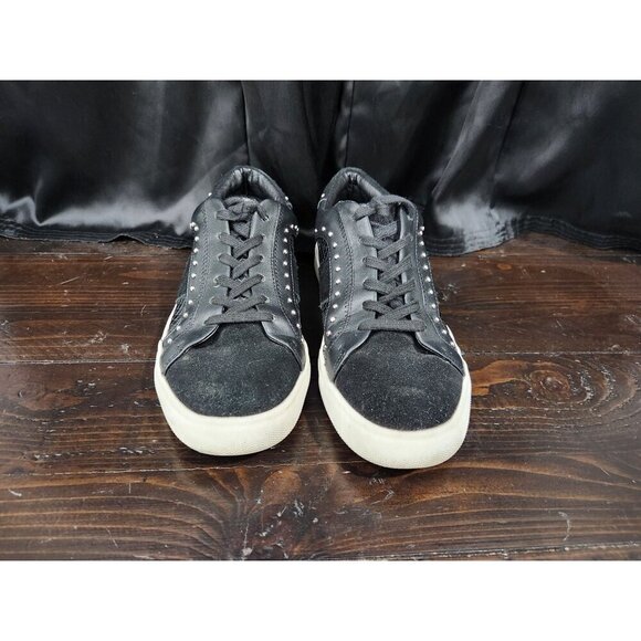 EUC Steve Madden Zacy Black Leather Snake Embossed Studded Fashion Sneaker/Sz. 7 - Picture 5 of 9